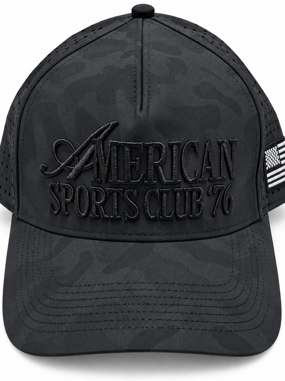 CITRUSY American Sports Club ’76 Black Camo Athletic Trucker Hat NWT